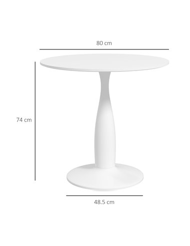 HOMCOM Round Dining Table, Modern Dining Room Table, White 83A-071V82WT