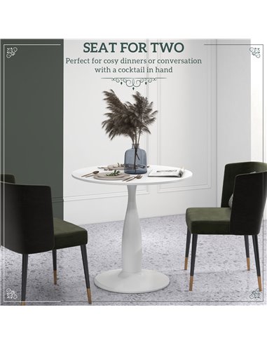 HOMCOM Round Dining Table, Modern Dining Room Table, White 83A-071V82WT