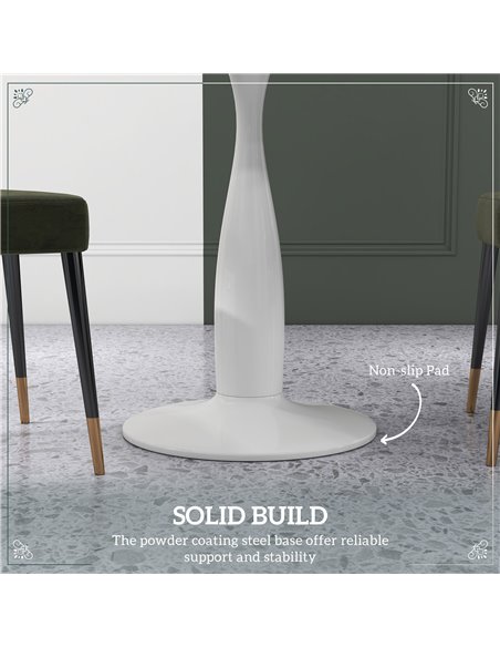 HOMCOM Round Dining Table, Modern Dining Room Table, White 83A-071V82WT - pic 35143 | FastDaddyshop