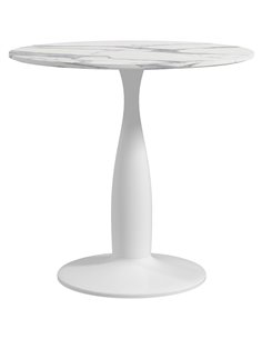 HOMCOM Round Dining Table, Modern Dining Room Table, White and Grey 83A-071V80WT