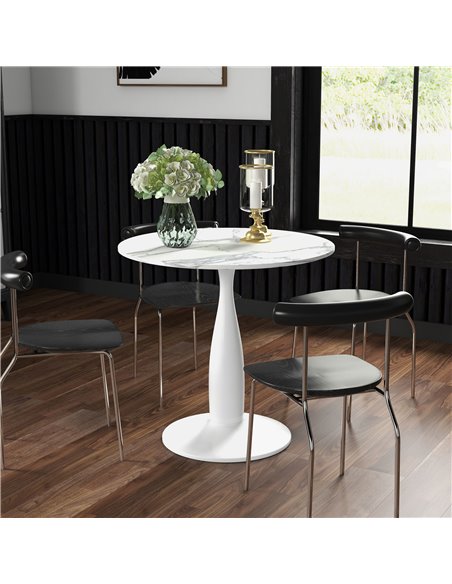 HOMCOM Round Dining Table, Modern Dining Room Table, White and Grey 83A-071V80WT - pic 35149 | FastDaddyshop