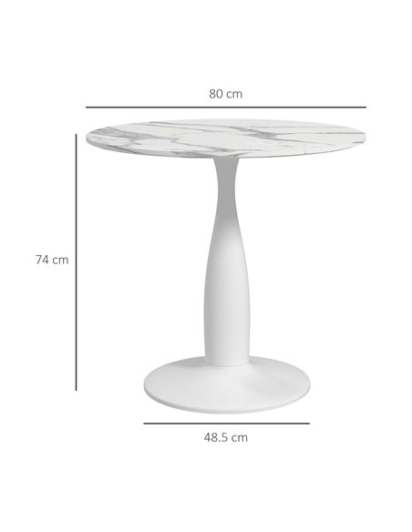 HOMCOM Round Dining Table, Modern Dining Room Table, White and Grey 83A-071V80WT - pic 35150 | FastDaddyshop
