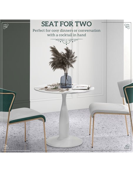 HOMCOM Round Dining Table, Modern Dining Room Table, White and Grey 83A-071V80WT - pic 35151 | FastDaddyshop