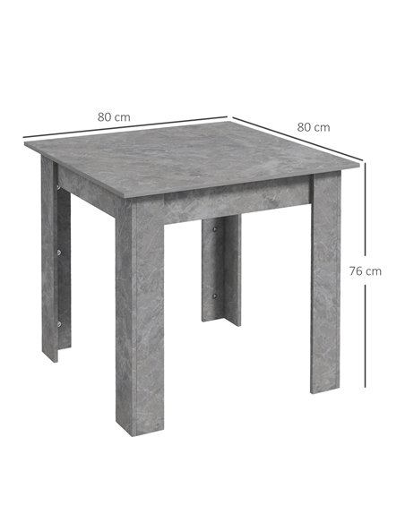 HOMCOM Square Dining Table, Modern Dining Room Table with Faux Cement Effect, Space Saving Small Dining Table 83A-076V00GY - pic 35159 | FastDaddyshop