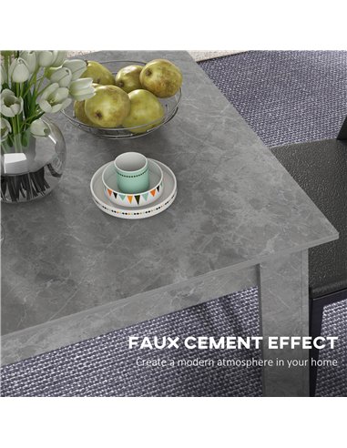 HOMCOM Square Dining Table, Modern Dining Room Table with Faux Cement Effect, Space Saving Small Dining Table 83A-076V00GY
