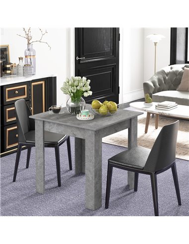 HOMCOM Square Dining Table, Modern Dining Room Table with Faux Cement Effect, Space Saving Small Dining Table 83A-076V00GY
