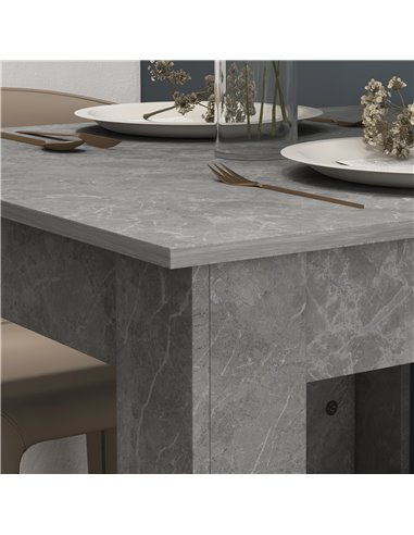 HOMCOM Square Dining Table, Modern Dining Room Table with Faux Cement Effect, Space Saving Small Dining Table 83A-076V00GY