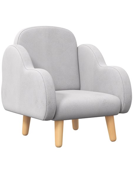 ZONEKIZ Cloud Shape Toddler Armchair, Grey and Natural Wood Finish 310-066V70GY - pic 35166 | FastDaddyshop