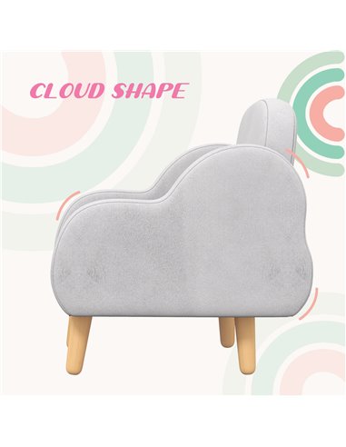 ZONEKIZ Cloud Shape Toddler Armchair, Ergonomically Designed Kids Chair, Comfy Children Playroom Mini Sofa for Relaxing, for Age