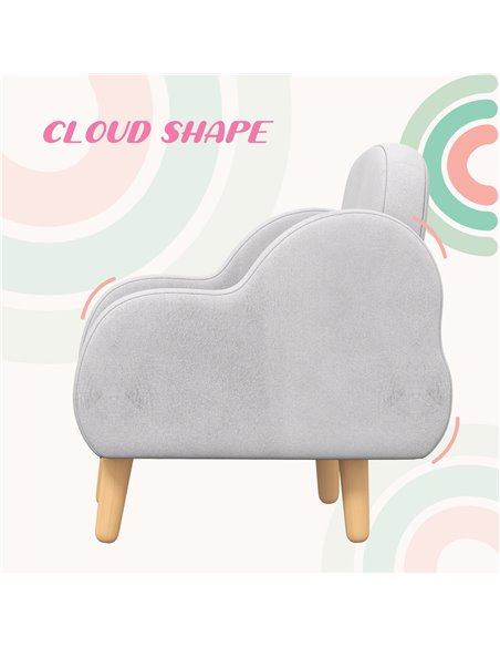 ZONEKIZ Cloud Shape Toddler Armchair, Ergonomically Designed Kids Chair, Comfy Children Playroom Mini Sofa for Relaxing, for Age - pic 35169 | FastDaddyshop