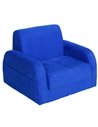 HOMCOM 2 In 1 Kids Children Sofa Chair Bed Folding Couch, Blue 310-040V70BU