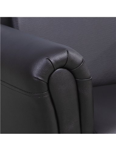 HOMCOM Toddler Chair Single Seater Kids Sofa Set, 54 x 42 x 41cm, Kids Sofa with Stool, Black 310-008V70BK