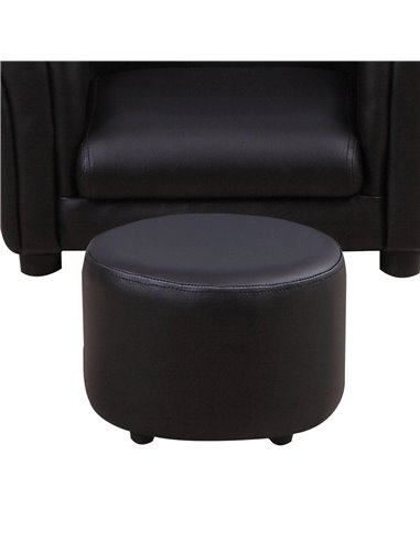 HOMCOM Toddler Chair Single Seater Kids Sofa Set, 54 x 42 x 41cm, Kids Sofa with Stool, Black 310-008V70BK