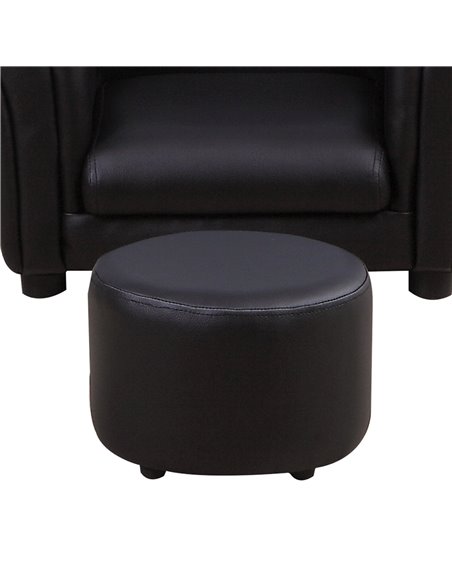 HOMCOM Toddler Chair Single Seater Kids Sofa Set, 54 x 42 x 41cm, Kids Sofa with Stool, Black 310-008V70BK - pic 35192 | FastDaddyshop