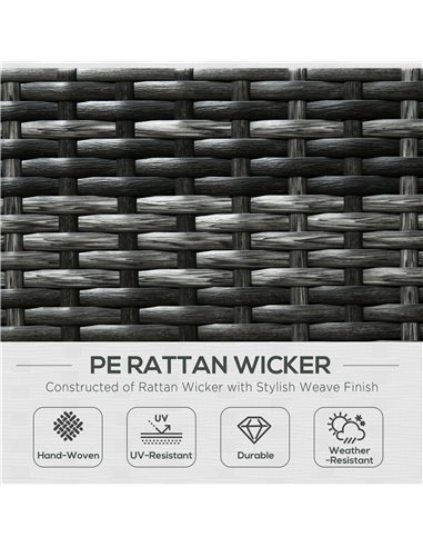 Outsunny 8 Pieces PE Rattan Corner Sofa Set, Grey 860-096V00GG