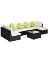 Outsunny 8 Pieces PE Rattan Corner Sofa Set, Black & Khaki & Green 860-096V00BK