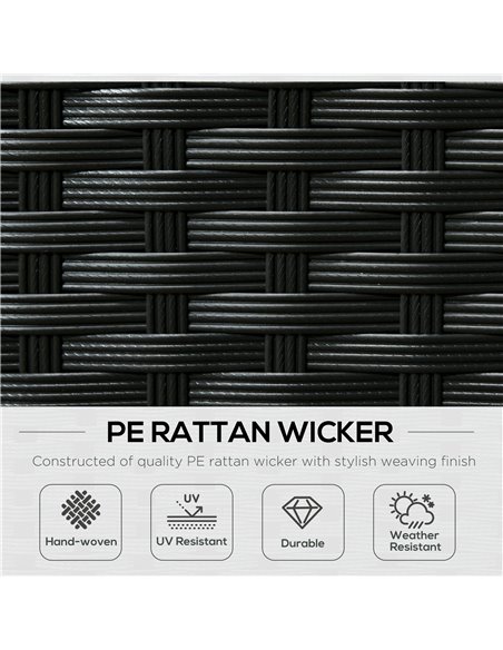 Outsunny 8 Pieces PE Rattan Corner Sofa Set, Outdoor Garden Furniture Set, Patio Wicker Sofa Seater w/ Cushion, Washable Cushion - pic 35259 | FastDaddyshop