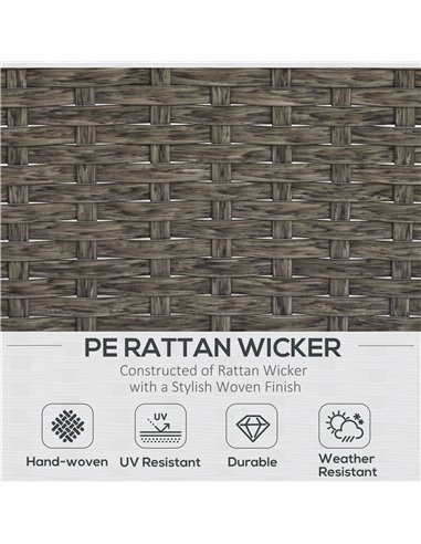 Outsunny 5 Pieces PE Rattan Garden Furniture Set, Grey & Blue 860-066V70GY