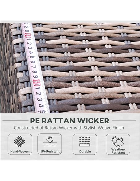 Outsunny 7 Pcs PE Rattan Garden Furniture Set w/ Thick Padded Cushion, Patio Corner Sofa Sets w/ Glass Coffee Table & Pillows, M - pic 35314 | FastDaddyshop