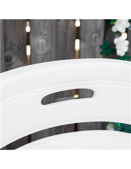 Outsunny 2pcs Garden Furniture Set Outdoor Furniture Set Dining Table, 1 Lounge Chair and 1 Garden Side Table White 84B-P065 - pic 35327 | FastDaddyshop