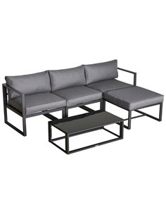 Outsunny 5 Pieces Outdoor Patio Furniture Set, Light grey & Dark grey 84B-483