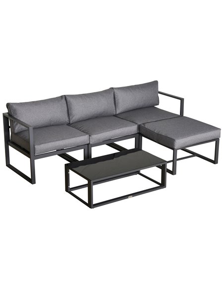 Outsunny 5 Pieces Outdoor Patio Furniture Set, Light grey & Dark grey 84B-483 - pic 35346 | FastDaddyshop
