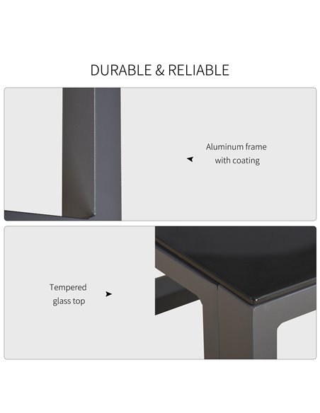 Outsunny 5 Pieces Outdoor Patio Furniture Set, Sofa Couch with Glass Coffee Table, Cushioned Chairs and Metal Frame, for Balcony - pic 35350 | FastDaddyshop