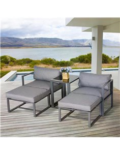 Outsunny 5 Piece Garden Conversation Set, Grey 84B-482 2