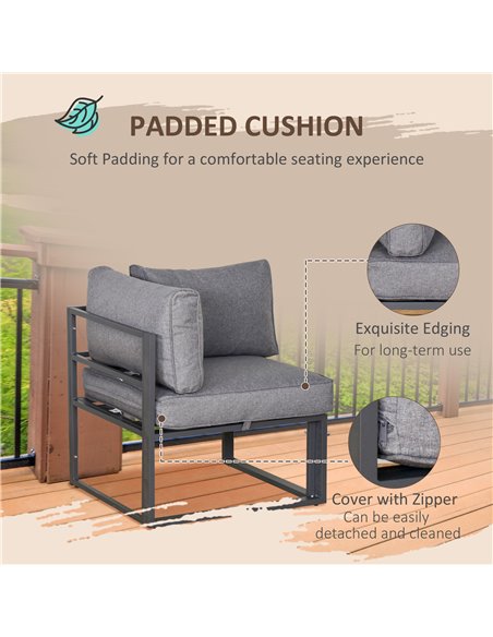 Outsunny 5 Piece Garden Conversation Set, Grey 84B-482 - pic 35358 | FastDaddyshop