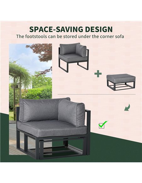 Outsunny Garden Daybed, 6 Piece Outdoor Sectional Sofa Set, Grey 84B-656 - pic 35368 | FastDaddyshop