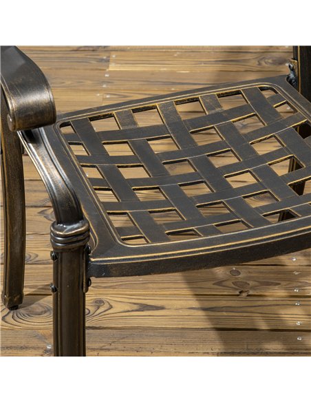 Outsunny 6-Seater Patio Dining Set with Umbrella Hole, Cast Aluminum Patio Furniture Set with Six Cushioned Chairs and Rectangle - pic 35381 | FastDaddyshop