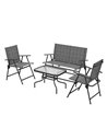 Outsunny 4 Pcs Patio Furniture Set, Dark Grey & Mixed Grey 84G-273V00GY