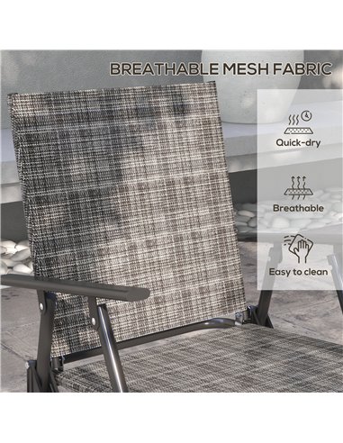 Outsunny 4 Pcs Patio Furniture Set, Dark Grey & Mixed Grey 84G-273V00GY