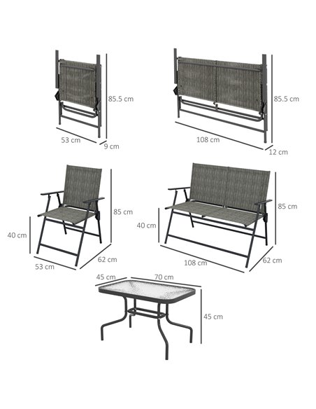 Outsunny 4 Pcs Patio Furniture Set, Dark Grey & Mixed Brown 84G-273V00BN - pic 35420 | FastDaddyshop