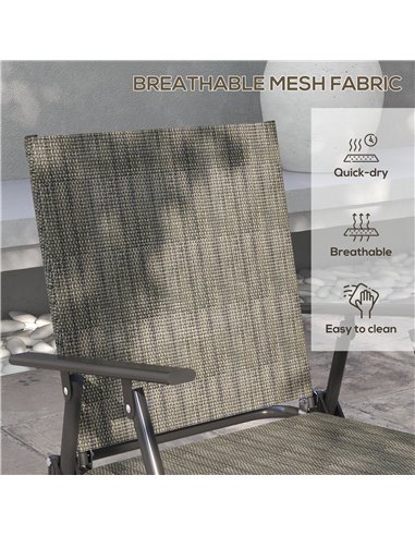 Outsunny 4 Pcs Patio Furniture Set, Dark Grey & Mixed Brown 84G-273V00BN