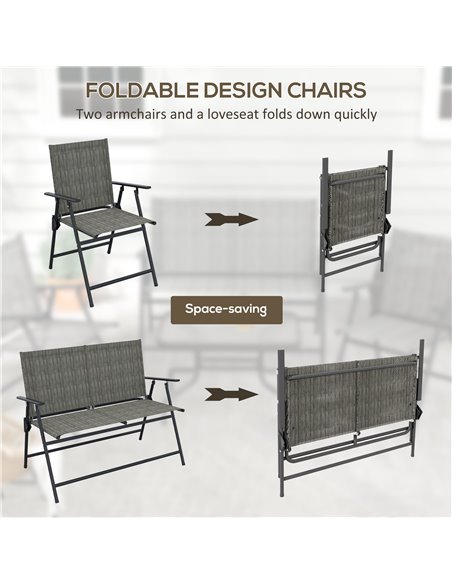 Outsunny 4 Pcs Patio Furniture Set, Dark Grey & Mixed Brown 84G-273V00BN - pic 35422 | FastDaddyshop