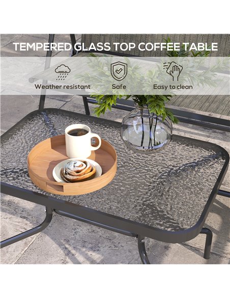 Outsunny 4 Pcs Patio Furniture Set, Dark Grey & Mixed Brown 84G-273V00BN - pic 35423 | FastDaddyshop