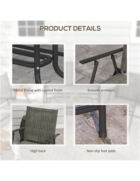 Outsunny 4 Pcs Patio Furniture Set, Dark Grey & Mixed Brown 84G-273V00BN - pic 35424 | FastDaddyshop