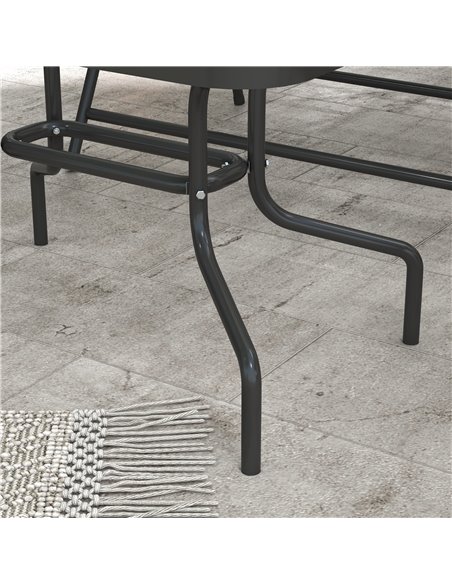 Outsunny 4 Pcs Patio Furniture Set w/ Breathable Mesh Fabric Seat, Backrest, Garden Set w/ Foldable Armchairs, Loveseat, Glass T - pic 35425 | FastDaddyshop