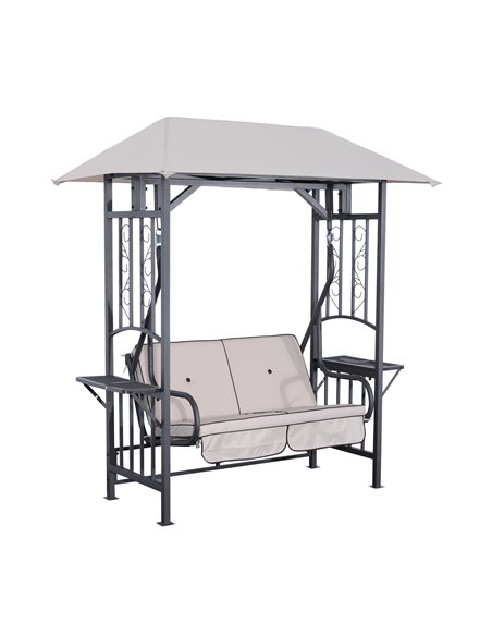 Outsunny Outdoor Garden 2 Seater Canopy Swing Chair, Beige 84A-020 - pic 35499 | FastDaddyshop