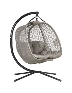 Outsunny Outdoor Double Hanging Chair, Swing Chair, Sand Brown 84A-266V70SD