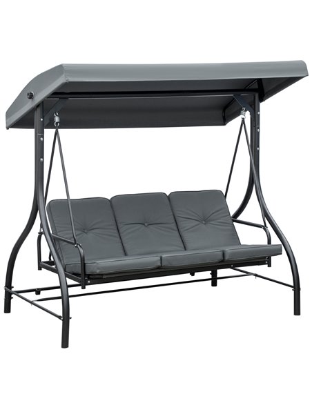 Outsunny 3 Seater Canopy Swing Chair, Dark Grey 84A-031V01 - pic 35598 | FastDaddyshop