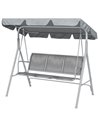 Outsunny Metal Garden Swing Chair, 3-Seater Swing Seat, Light Grey 84A-059LG