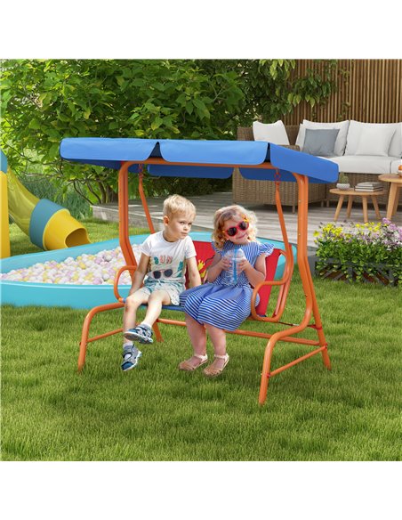 Outsunny Two Seater Kids Garden Swing Chair, Cowboy Themed, Red & Blue & Orange 3E1-003V00MX - pic 35644 | FastDaddyshop