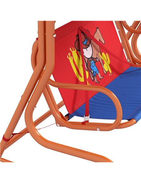 Outsunny Two Seater Kids Garden Swing, Cowboy Themed kids Swing Chair with Adjustable Canopy, Safety Belts for Outdoor Use 3E1-0 - pic 35651 | FastDaddyshop