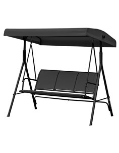 Outsunny Three-Seater Garden Swing Chair, Black 84A-234BK
