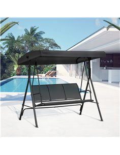 Outsunny Three-Seater Garden Swing Chair, Black 84A-234BK 2