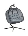 Outsunny Double Hanging Egg Chair 2 Seaters Swing Hammock Chair, Grey 84A-208V70GY