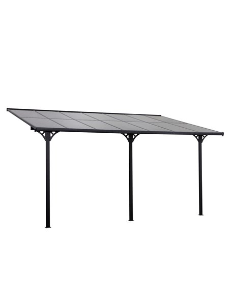 Outsunny Outdoor Patio Wall-mounted 4.35 x 3(m) Gazebo Pergola, Aluminum Post, PC Roof 84C-182 - pic 35787 | FastDaddyshop