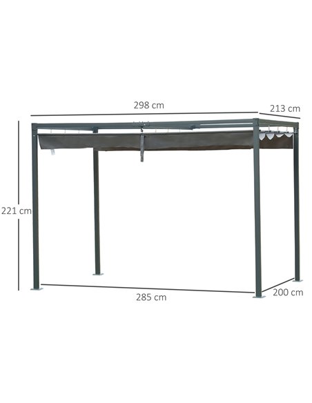 Outsunny 3 x 2 m Outdoor Pergola Gazebo, Grey 84C-175 - pic 35798 | FastDaddyshop